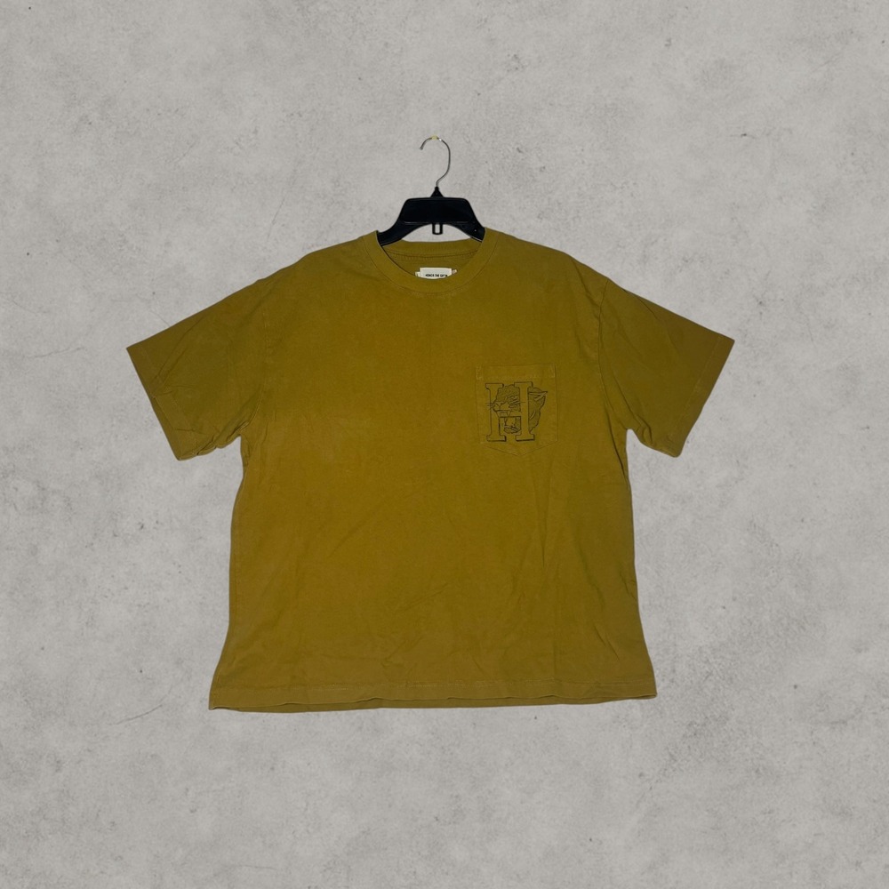 Honor The Gift Mens Mustard Yellow Panther Graphic Pocket T-Shirt XL Streetwear